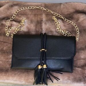 Elegant Black Tassel Chain Bag